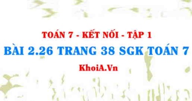 Bài 2.26 trang 38 SGK Toán 7 tập 1 Kết nối tri thức